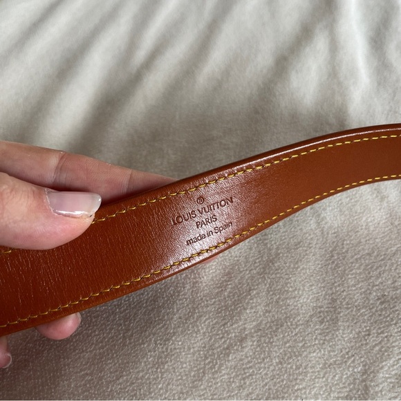 Louis Vuitton Echarpe Tan Leather Logo Belt 85 cm 34” - Picture 3 of 11